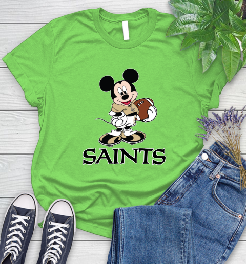NFL Football New Orleans Saints Cheerful Mickey Mouse Shirt Women's T-Shirt 10