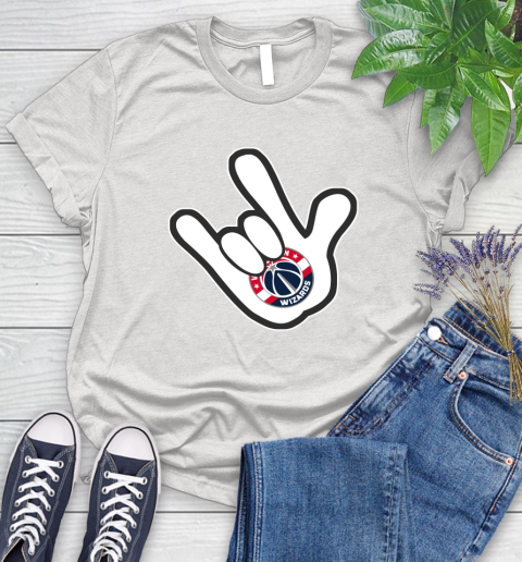 Washington Wizards NBA Basketball Mickey Rock Hand Disney Women's T-Shirt