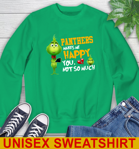 NFL Carolina Panthers Makes Me Happy You Not So Much Grinch Football Sports Sweatshirt 8