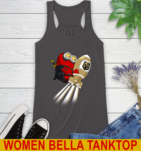 NHL Hockey Vegas Golden Knights Deadpool Minion Marvel Shirt Racerback Tank 10