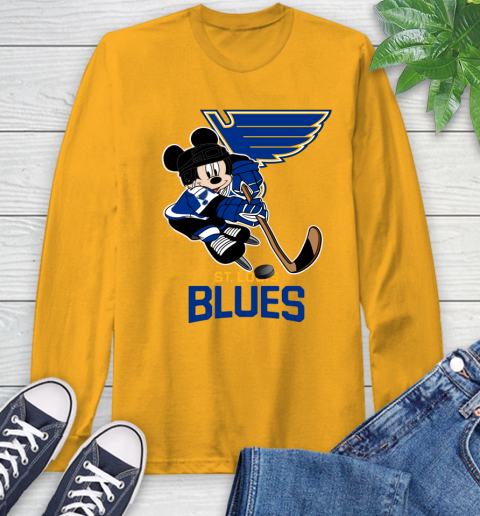 NHL St.Louis Blues Mickey Mouse Disney Hockey T Shirt Long Sleeve T-Shirt 3