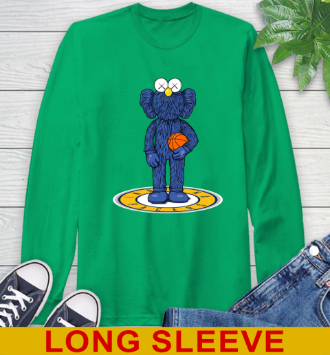 NBA Basketball Indiana Pacers Kaws Bff Blue Figure Shirt Long Sleeve T-Shirt 7