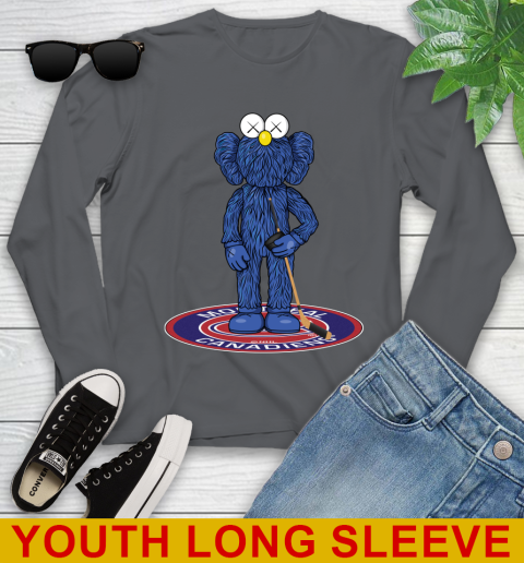 NHL Hockey Montreal Canadiens Kaws Bff Blue Figure Shirt Youth Long Sleeve 9