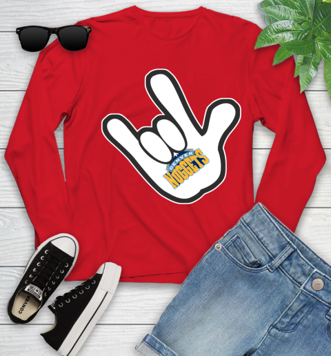 Denver Nuggets NBA Basketball Mickey Rock Hand Disney Youth Long Sleeve 11