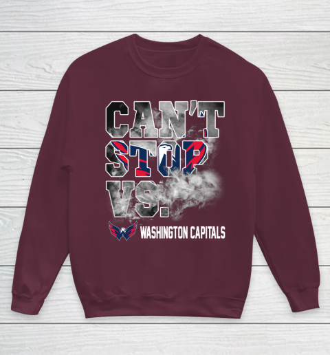 NHL Washington Capitals Hockey Can't Stop Vs Youth Sweatshirt 4