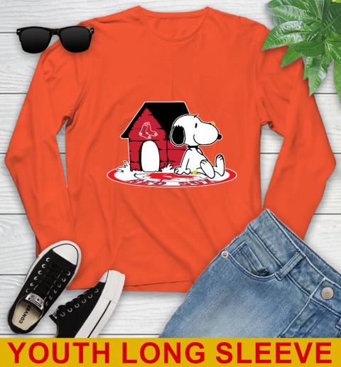 MLB Baseball Boston Red Sox Snoopy The Peanuts Movie Shirt Youth Long Sleeve 5 MLB Baseball Boston Red Sox Snoopy The Peanuts Movie Shirt Youth Long Sleeve - Image 5