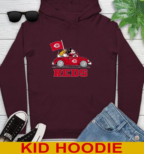 MLB Baseball Cincinnati Reds Pluto Mickey Driving Disney Shirt Youth Hoodie 8 MLB Baseball Cincinnati Reds Pluto Mickey Driving Disney Shirt Youth Hoodie - Image 8
