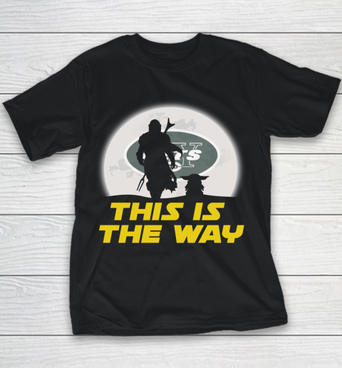 New York Jets NFL Football Star Wars Yoda And Mandalorian This Is The Way Youth T-Shirt
