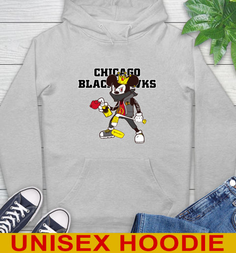 Chicago Blackhawks NHL Hockey Mickey Peace Sign Sports Hoodie 6