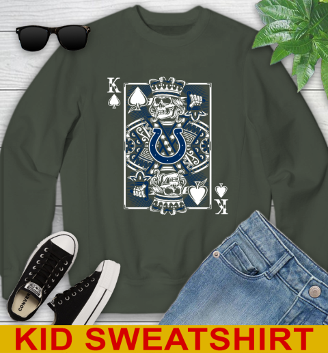 Indianapolis Colts NFL Football The King Of Spades Death Cards Shirt Youth Sweatshirt 8