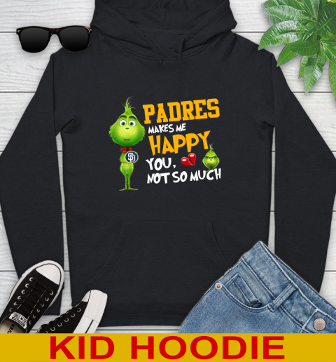 MLB San Diego Padres Makes Me Happy You Not So Much Grinch Baseball Sports Youth Hoodie
