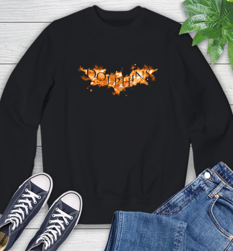 NFL Miami Dolphins Batman Logo DC Football Sports Shirt Sweatshirt
