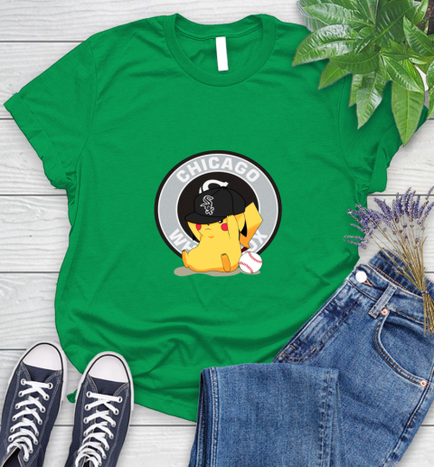 MLB Pikachu Baseball Sports Chicago White Sox Women's T-Shirt 6