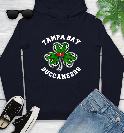 NFL Tampa Bay Buccaneers Three Leaf Clover St Patrick's Day Football Sports Youth Hoodie 3