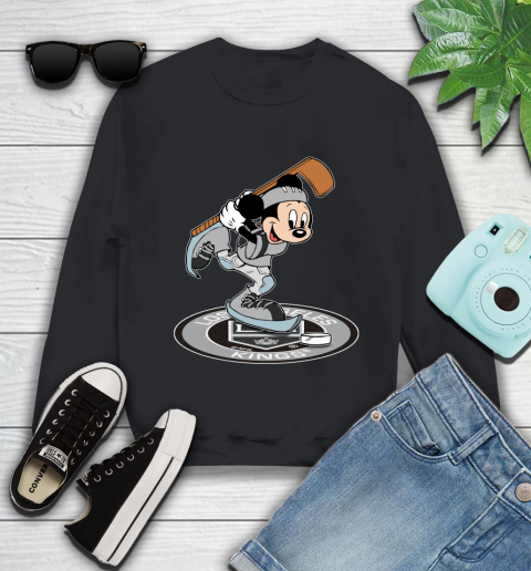 NHL Hockey Los Angeles Kings Cheerful Mickey Disney Shirt Youth Sweatshirt