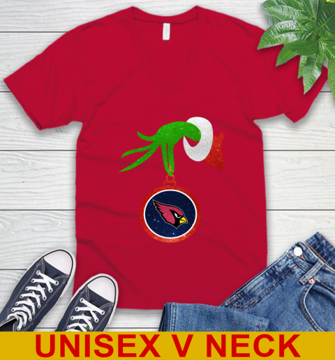 Arizona Cardinals Grinch Merry Christmas NFL Football V-Neck T-Shirt 7