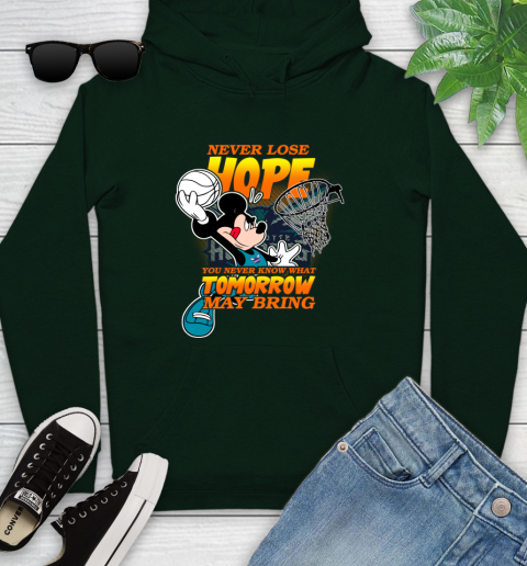 Charlotte Hornets NBA Basketball Mickey Disney Never Lose Hope Youth Hoodie 14