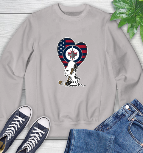 Winnipeg Jets NHL Hockey The Peanuts Movie Adorable Snoopy Sweatshirt 12