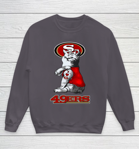 NFL Football My Cat Loves San Francisco 49ers Youth Sweatshirt 5