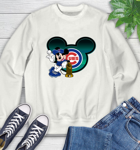 MLB Chicago Cubs The Commissioner's Trophy Mickey Mouse Disney Sweatshirt