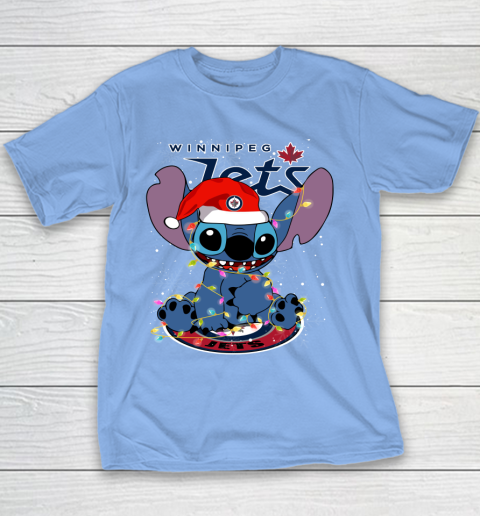 Winnipeg Jets NHL Hockey noel stitch Christmas Youth T-Shirt 7