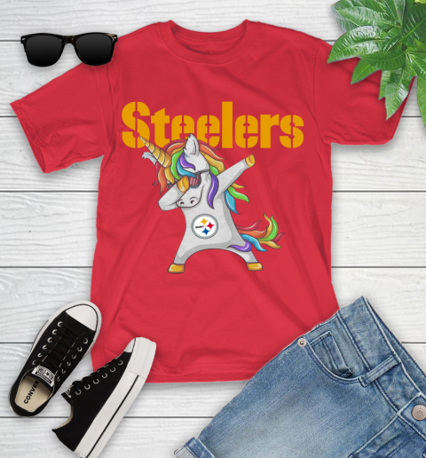 Pittsburgh Steelers NFL Football Funny Unicorn Dabbing Sports Youth T-Shirt 10