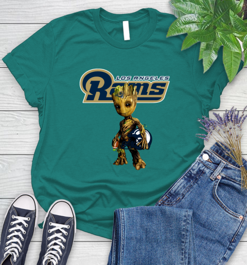 Los Angeles Rams NFL Football Groot Marvel Guardians Of The Galaxy Women's T-Shirt 12