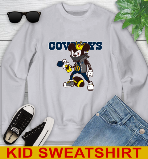Dallas Cowboys NFL Football Mickey Peace Sign Sports Youth Sweatshirt 4