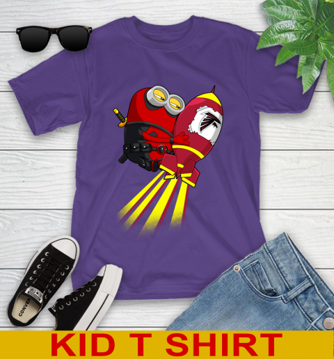 NFL Football Atlanta Falcons Deadpool Minion Marvel Shirt Youth T-Shirt 3