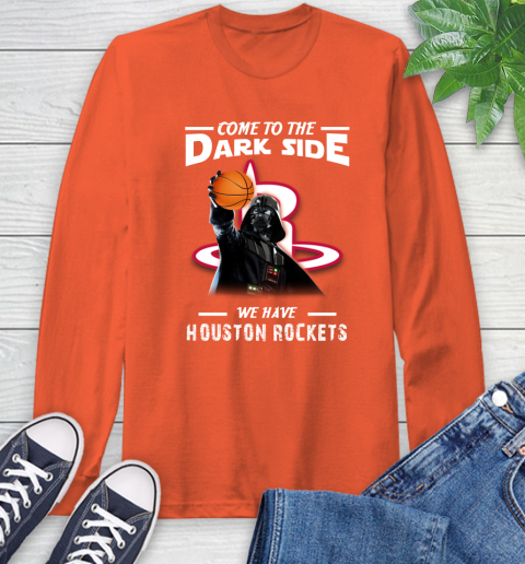NBA Come To The Dark Side We Have Houston Rockets Star Wars Darth Vader Basketball Long Sleeve T-Shirt 4