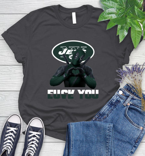 NHL New York Jets Deadpool Love You Fuck You Football Sports Women's T-Shirt 8