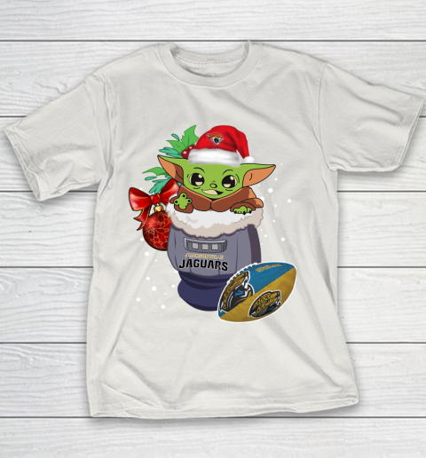 Jacksonville Jaguars Christmas Baby Yoda Star Wars Funny Happy NFL Youth T-Shirt 11