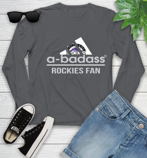 MLB A Badass Colorado Rockies Fan Adidas Baseball Sports Youth Long Sleeve - Image 10