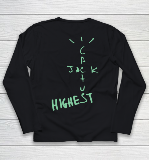Travis Scott Jordan Cactus Jack Highest Olive Front And Back Youth Long Sleeve 9