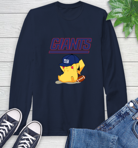 NFL Pikachu Football Sports New York Giants Long Sleeve T-Shirt 4