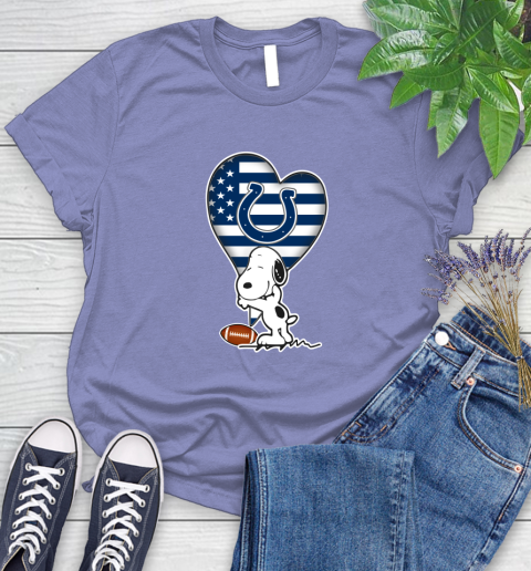 Indianapolis Colts NFL Football The Peanuts Movie Adorable Snoopy Women's T-Shirt 11