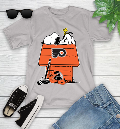 Philadelphia Flyers NHL Hockey Snoopy Woodstock The Peanuts Movie Youth T-Shirt 12