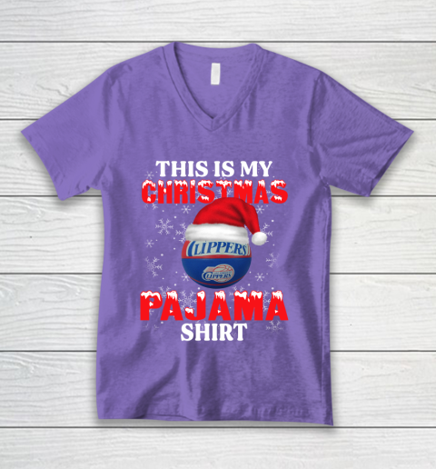 LA Clippers This Is My Christmas Pajama Shirt NBA V-Neck T-Shirt 8