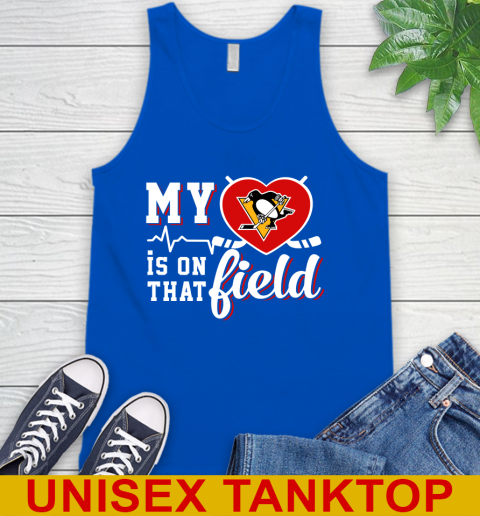 NHL My Heart Is On That Field Hockey Sports Pittsburgh Penguins Tank Top 4