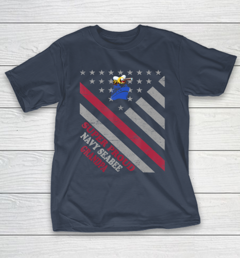 GrandFather gift shirt Vintage Flag Veteran Super Proud Navy Seabee Grandpa T Shirt T-Shirt 13