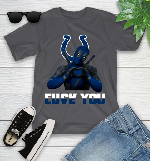 NHL Indianapolis Colts Deadpool Love You Fuck You Football Sports Youth T-Shirt 6