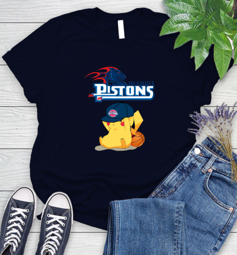 NBA Pikachu Basketball Sports Detroit Pistons Women's T-Shirt 3