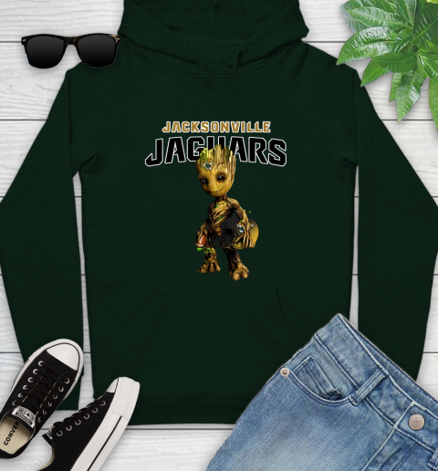 Jacksonville Jaguars NFL Football Groot Marvel Guardians Of The Galaxy Youth Hoodie 13