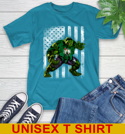 Boston Celtics Hulk Marvel Avengers NBA Basketball American Flag T-Shirt 9