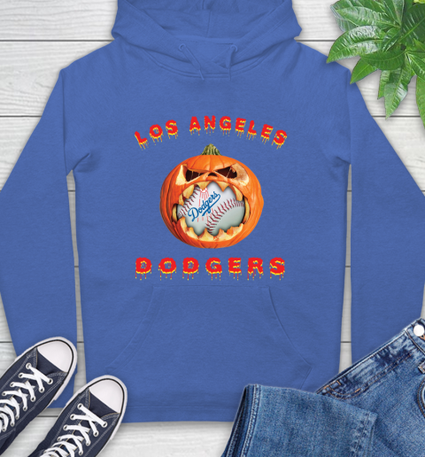 MLB Los Angeles Dodgers Halloween Pumpkin Baseball Sports Hoodie 9