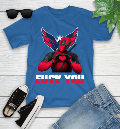 NHL Washington Capitals Deadpool Love You Fuck You Hockey Sports Youth T-Shirt 12