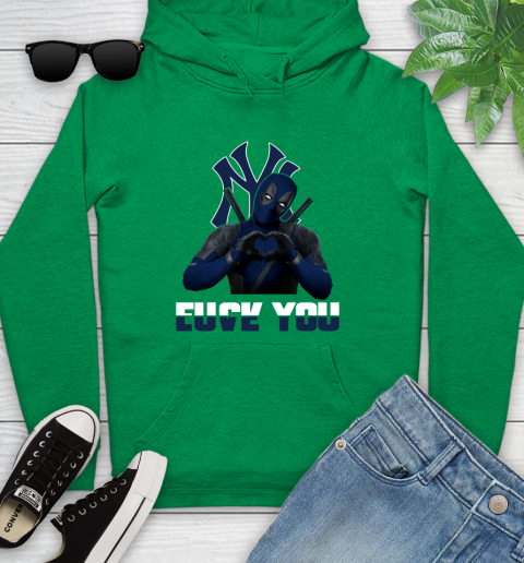MLB New York Yankees Deadpool Love You Fuck You Baseball Sports Youth Hoodie 9