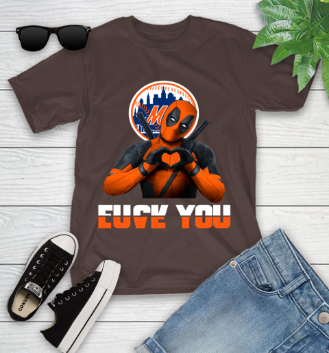MLB New York Mets Deadpool Love You Fuck You Baseball Sports Youth T-Shirt 22