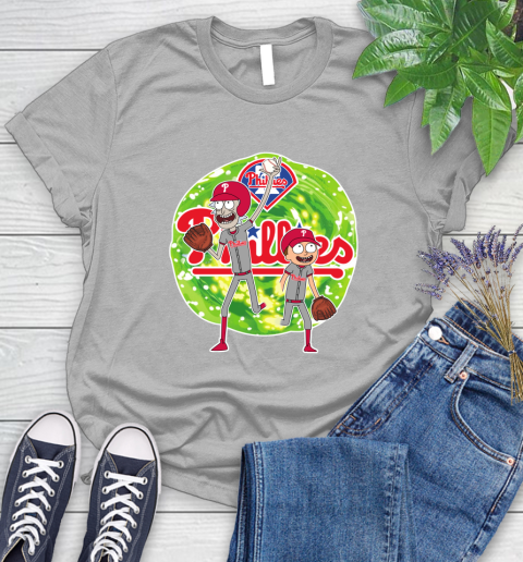 MLB Philadelphia Phillies Rick And Morty Baseball Sports Women's T-Shirt 5