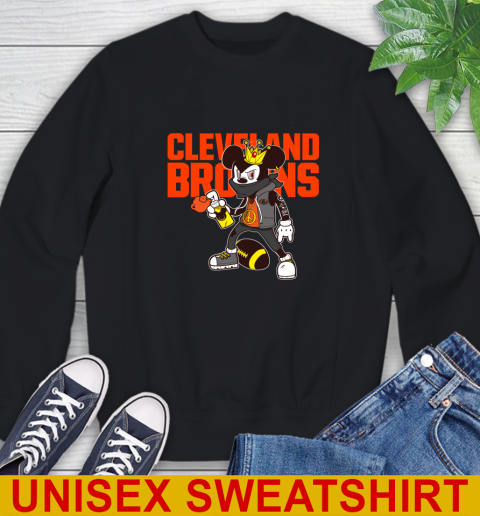 Cleveland Browns NFL Football Mickey Peace Sign Sports Sweatshirt 2
